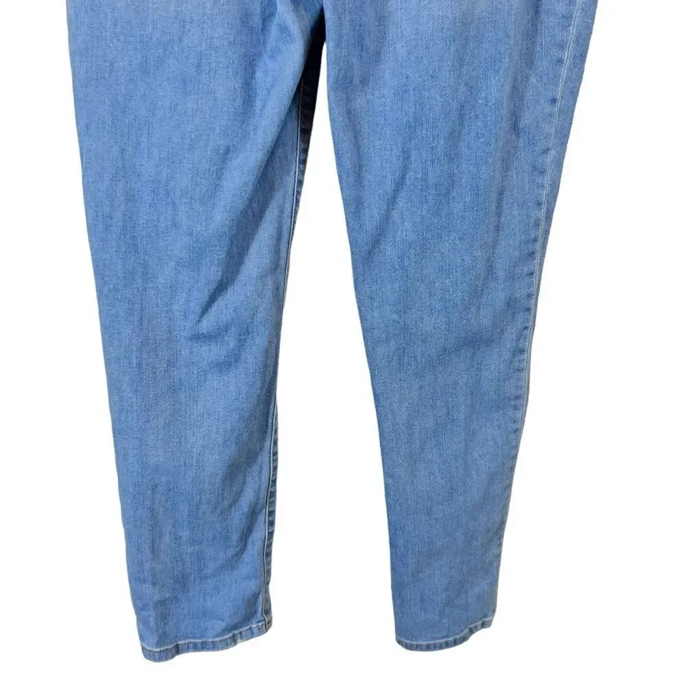 Chico's so slimming distressed ankle fit jeans.